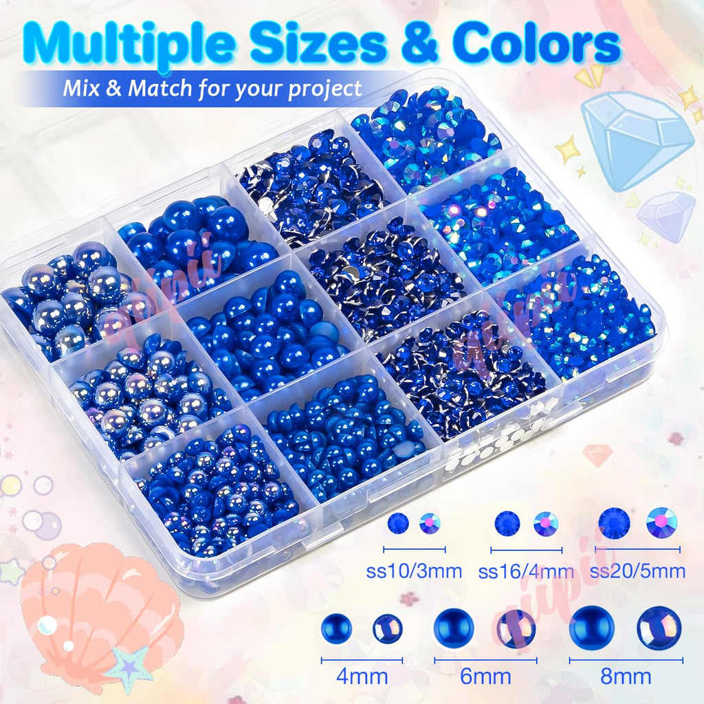 3mm-8mm Pink Flatback Pearls and Rhinestones m