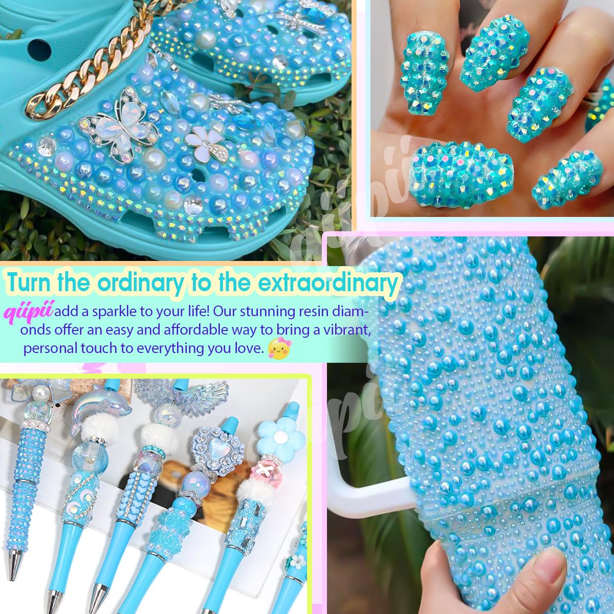 3mm-8mm Pink Flatback Pearls and Rhinestones m