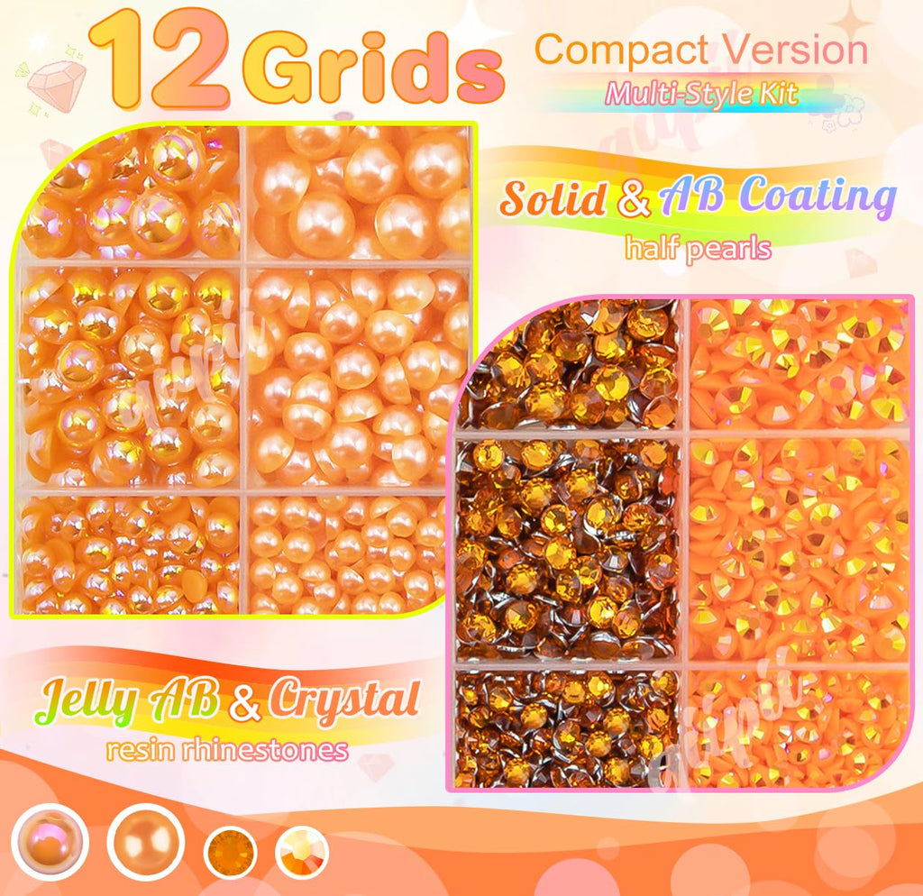 3mm-8mm Pink Flatback Pearls and Rhinestones m