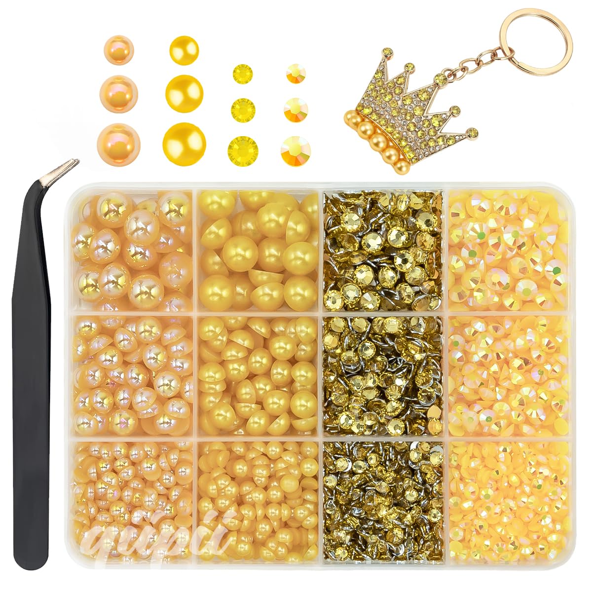 3mm-8mm Pink Flatback Pearls and Rhinestones m