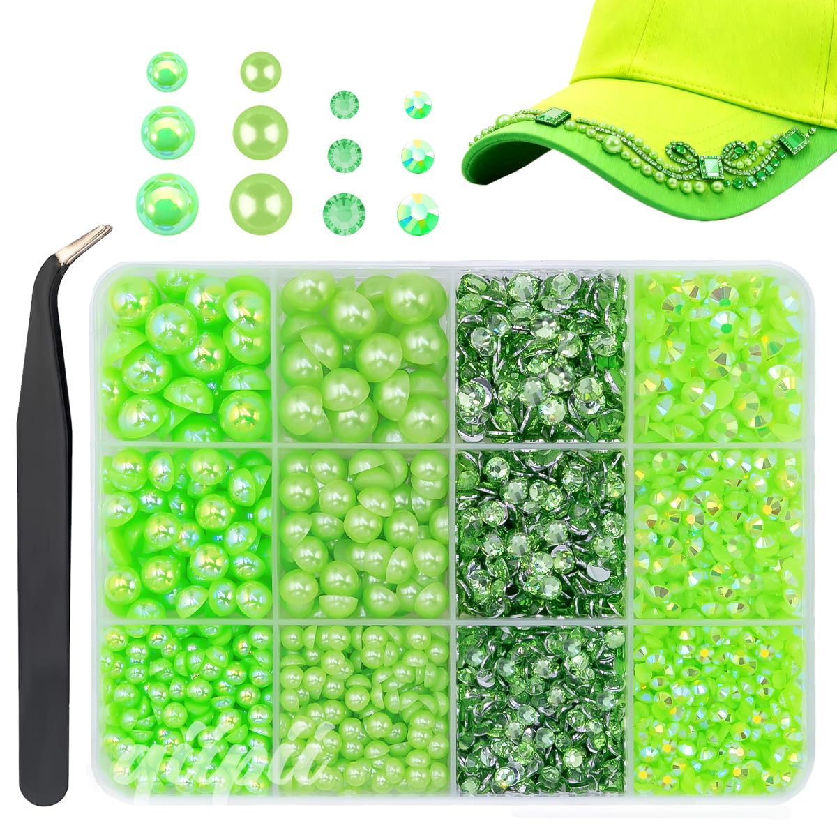 3mm-8mm Pink Flatback Pearls and Rhinestones m