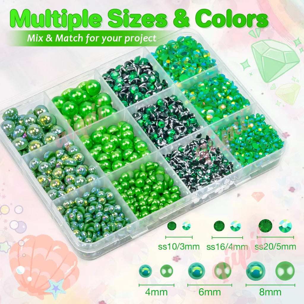 3mm-8mm Pink Flatback Pearls and Rhinestones m