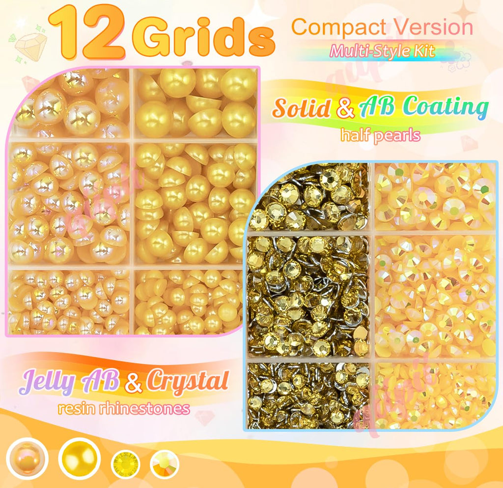 3mm-8mm Pink Flatback Pearls and Rhinestones m