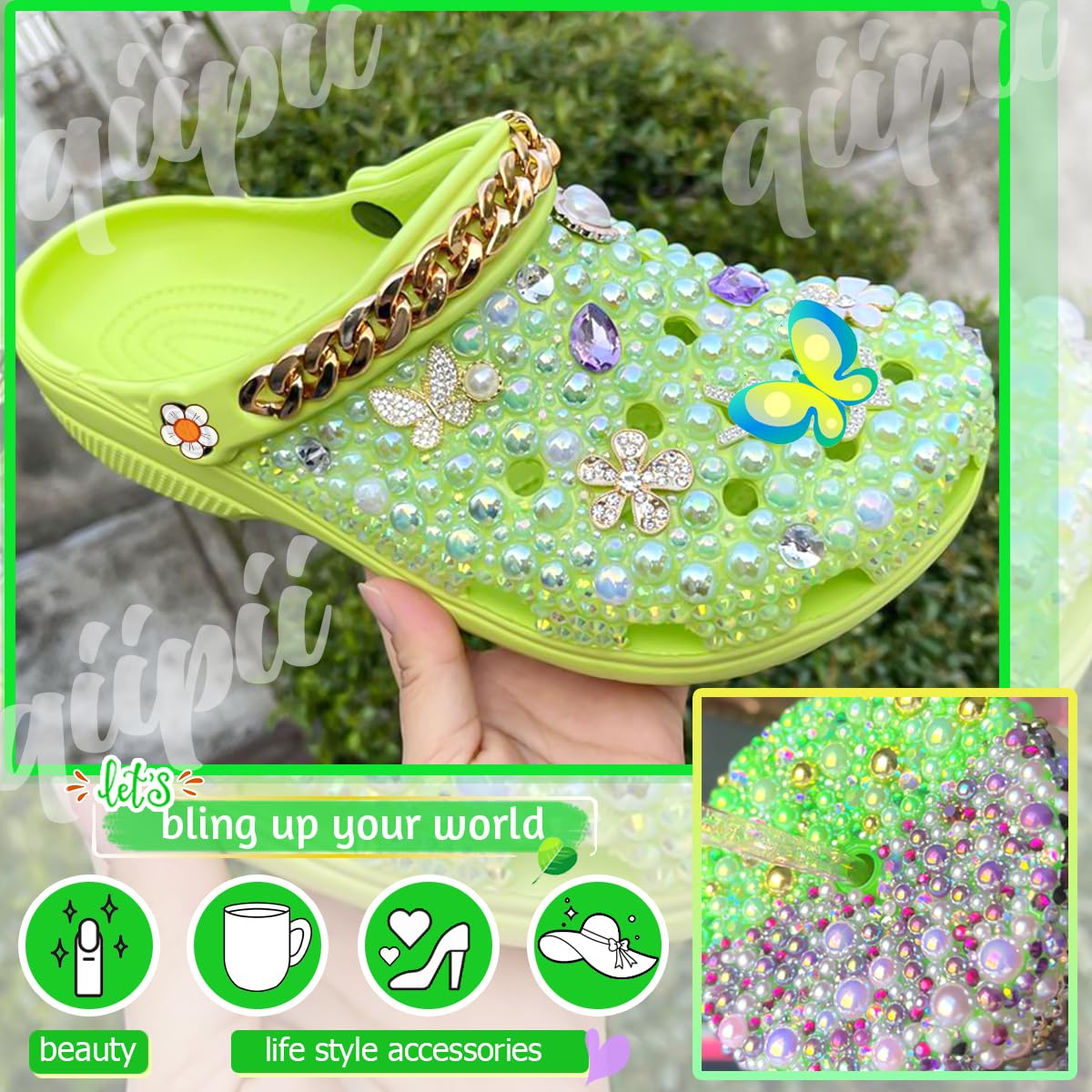 3mm-8mm Pink Flatback Pearls and Rhinestones m