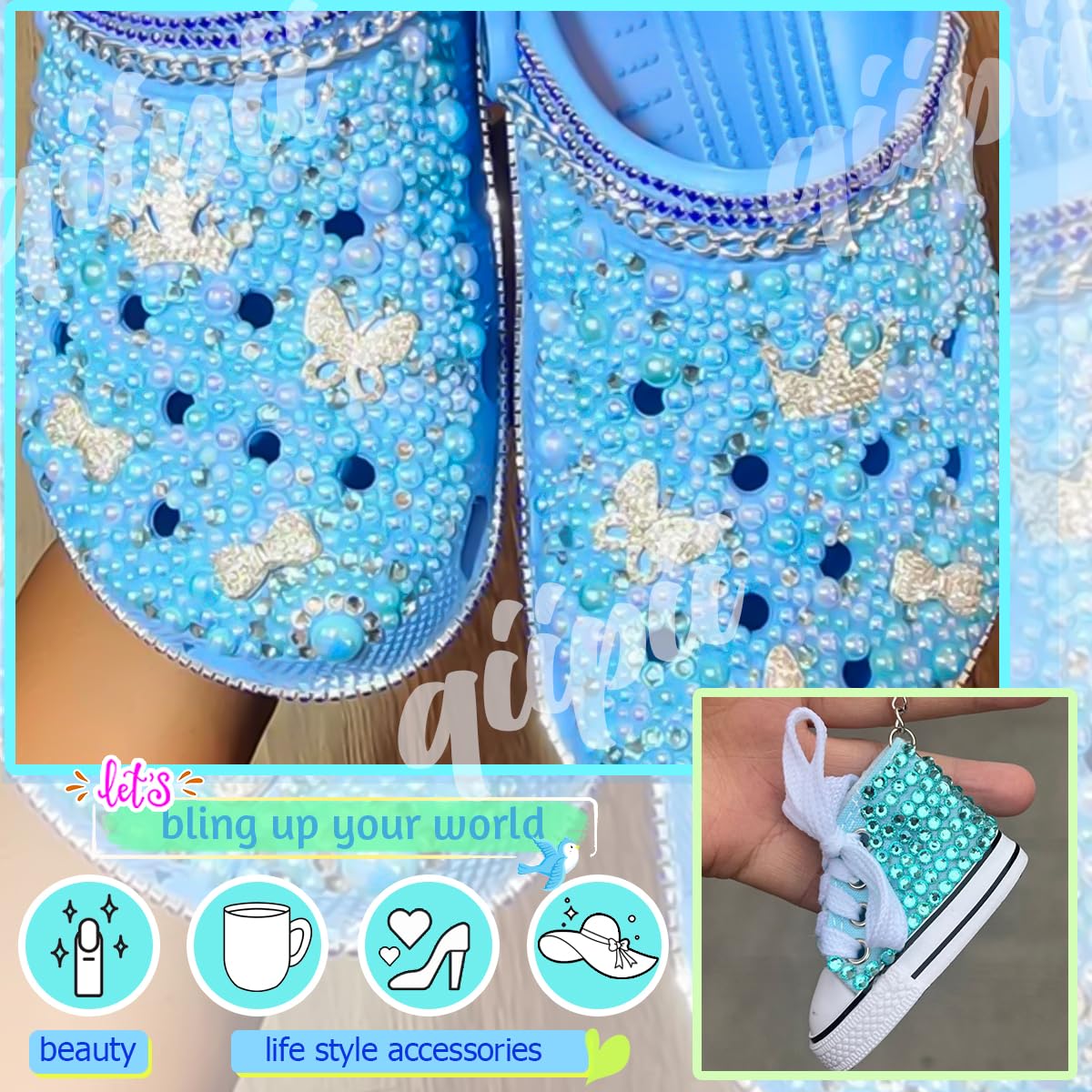 3mm-8mm Pink Flatback Pearls and Rhinestones m