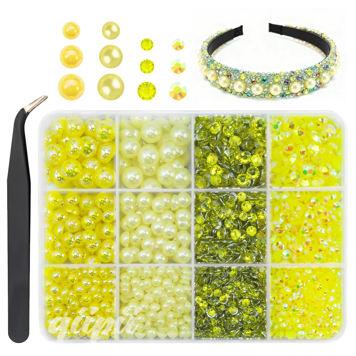 3mm-8mm Pink Flatback Pearls and Rhinestones m