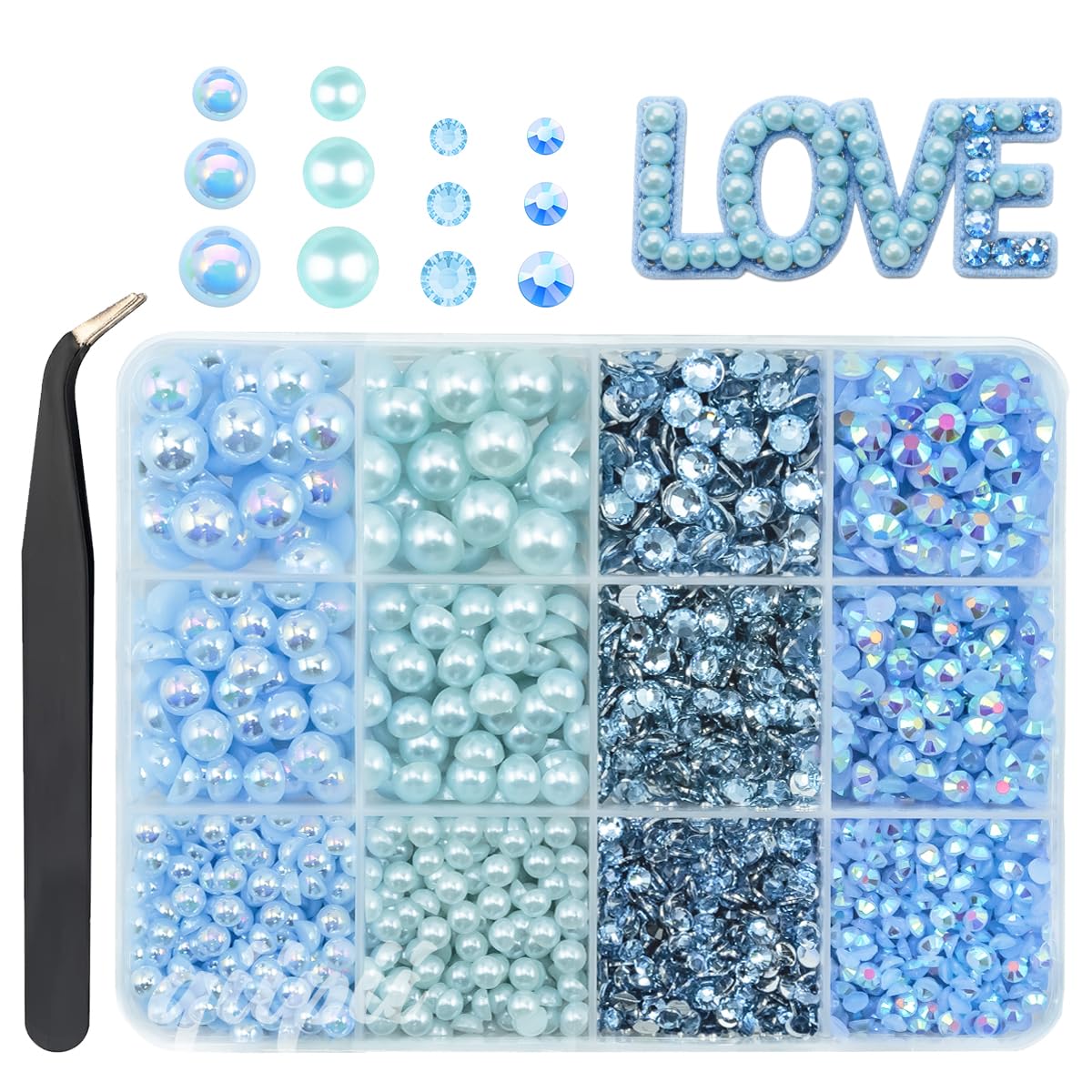 3mm-8mm Pink Flatback Pearls and Rhinestones m