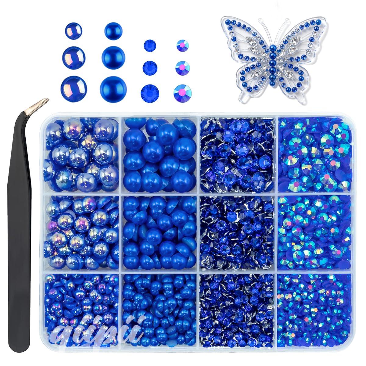 3mm-8mm Pink Flatback Pearls and Rhinestones m