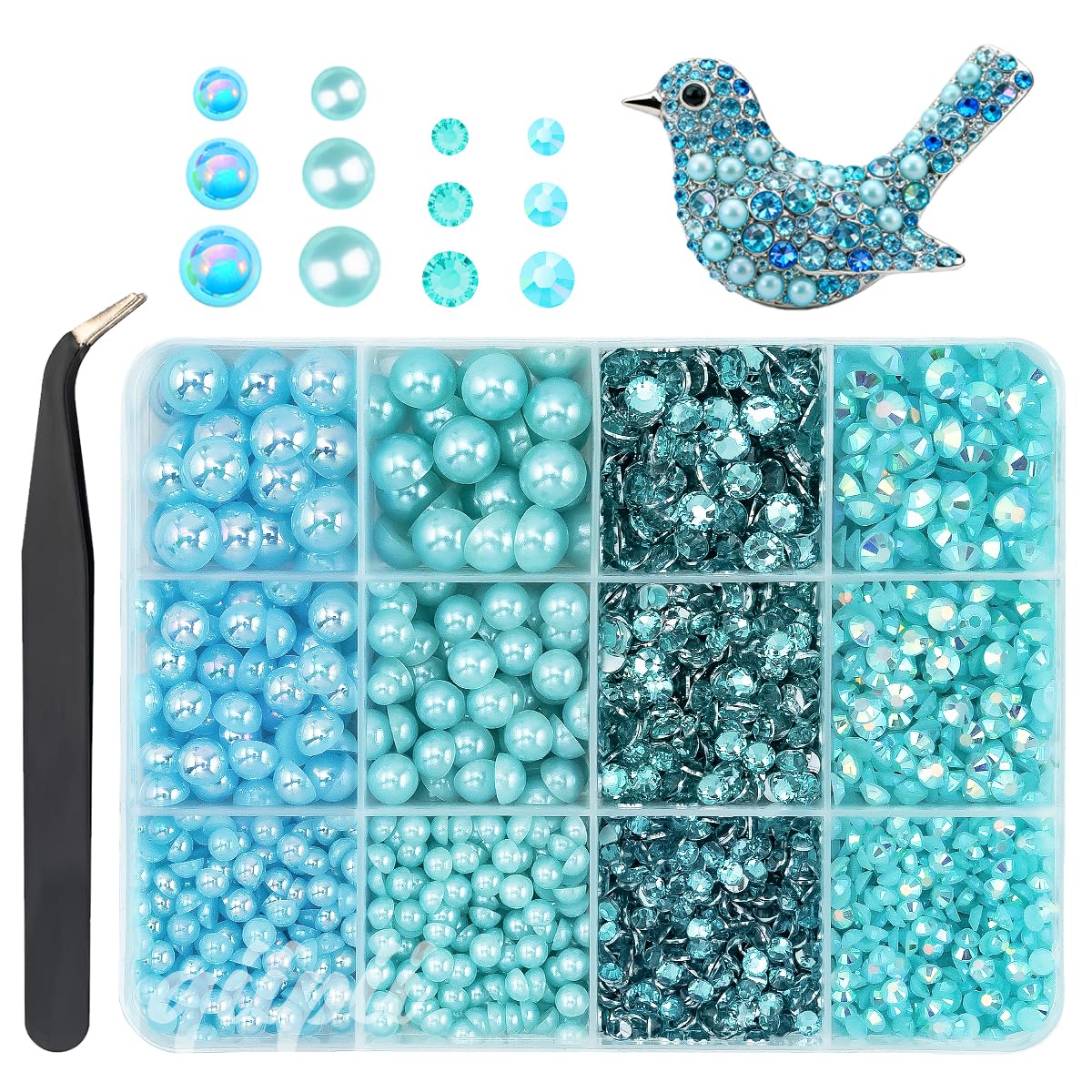 3mm-8mm Pink Flatback Pearls and Rhinestones m