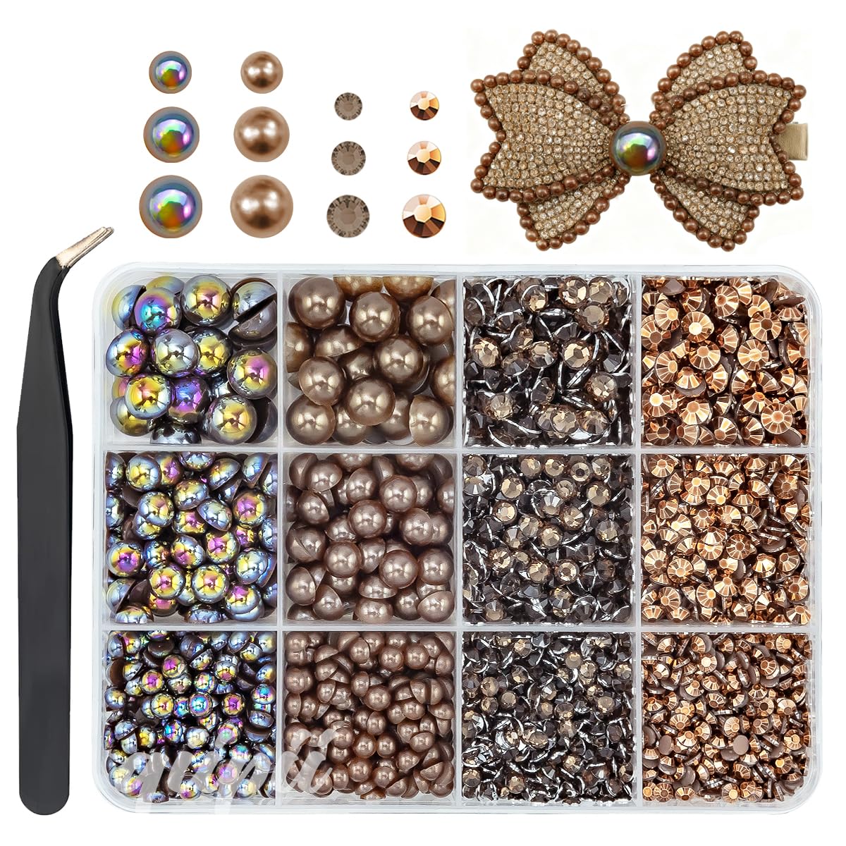 3mm-8mm Pink Flatback Pearls and Rhinestones m