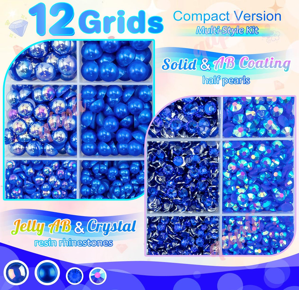 3mm-8mm Pink Flatback Pearls and Rhinestones m