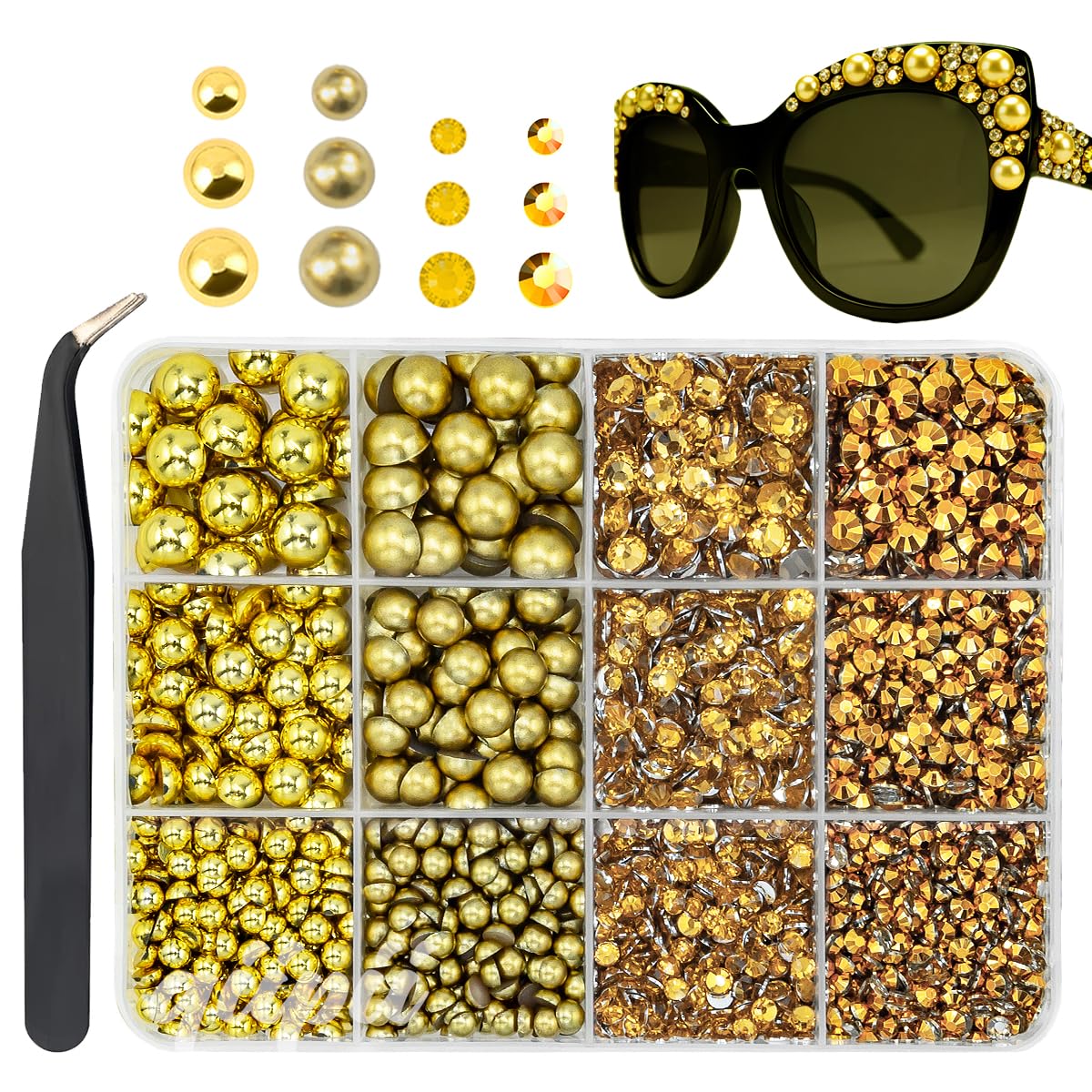 3mm-8mm Pink Flatback Pearls and Rhinestones m