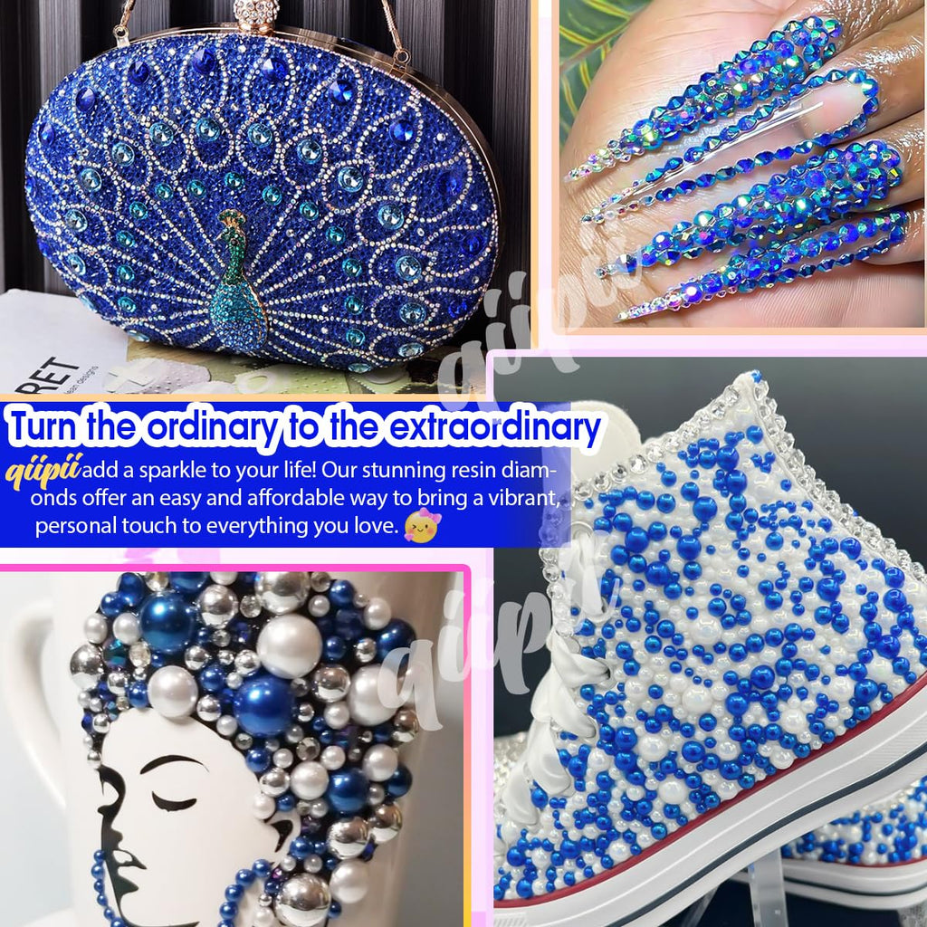 3mm-8mm Pink Flatback Pearls and Rhinestones m