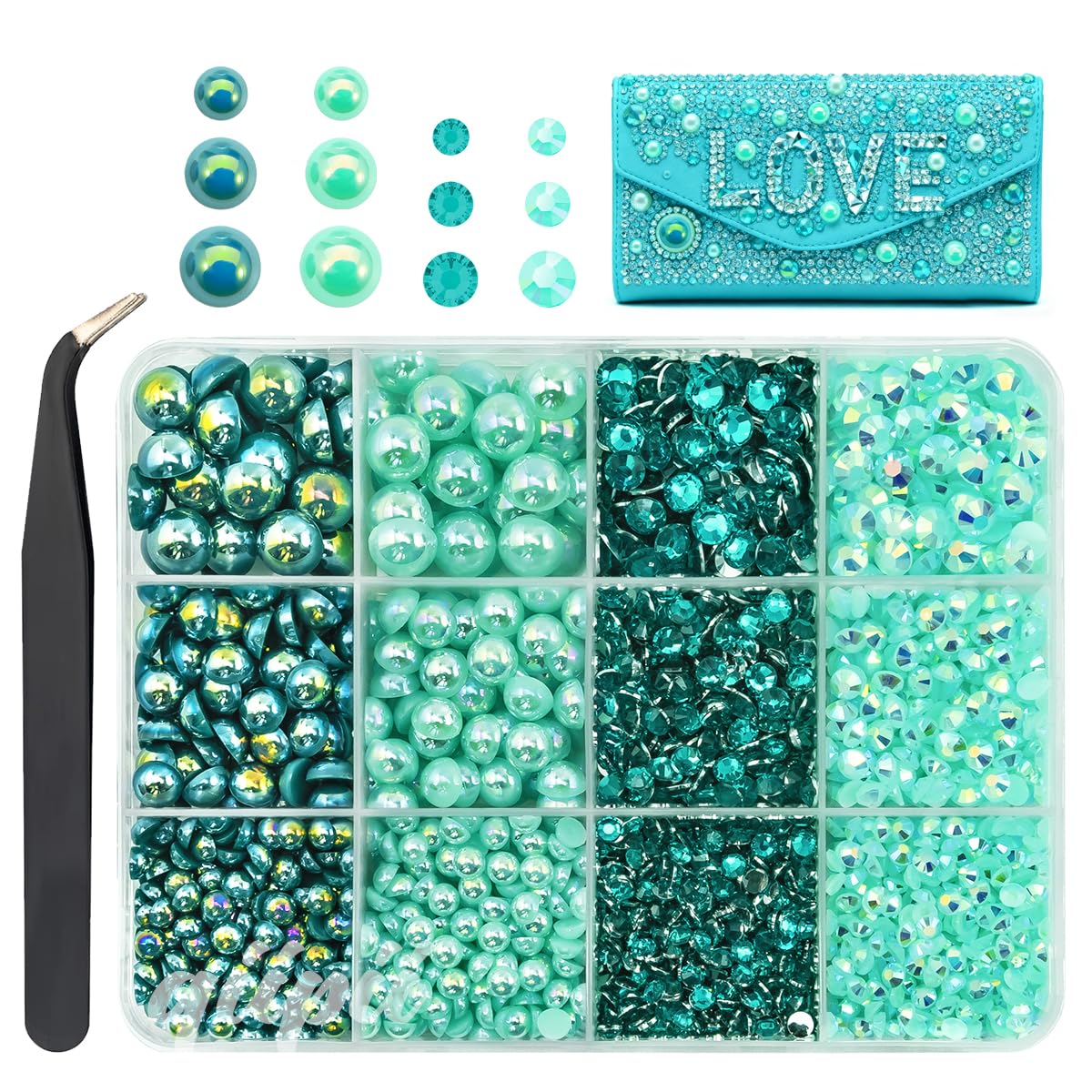 3mm-8mm Pink Flatback Pearls and Rhinestones m