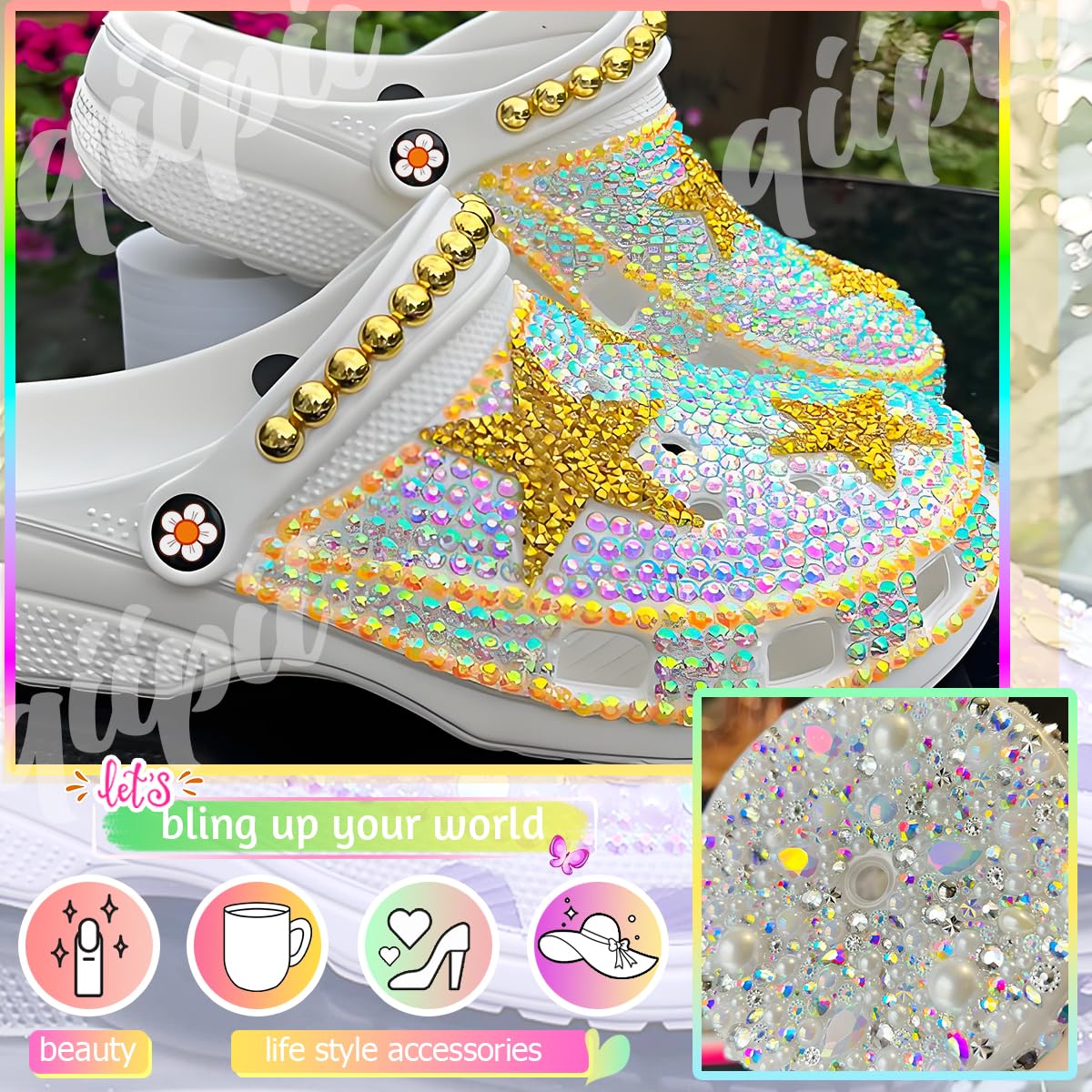 3mm-8mm Pink Flatback Pearls and Rhinestones m