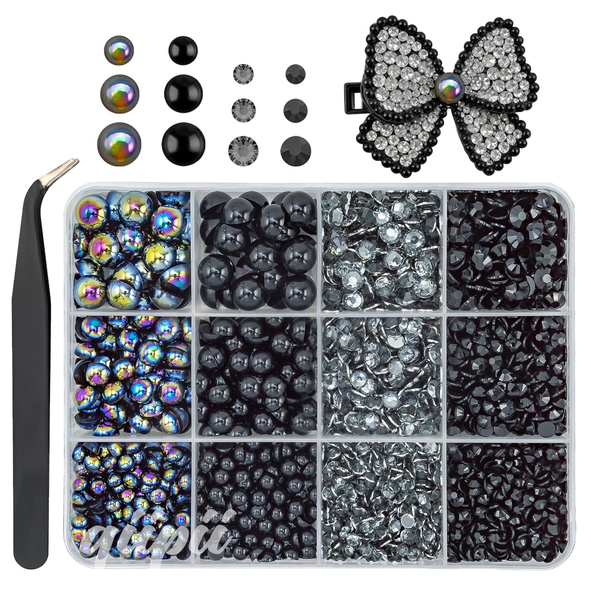 3mm-8mm Pink Flatback Pearls and Rhinestones m